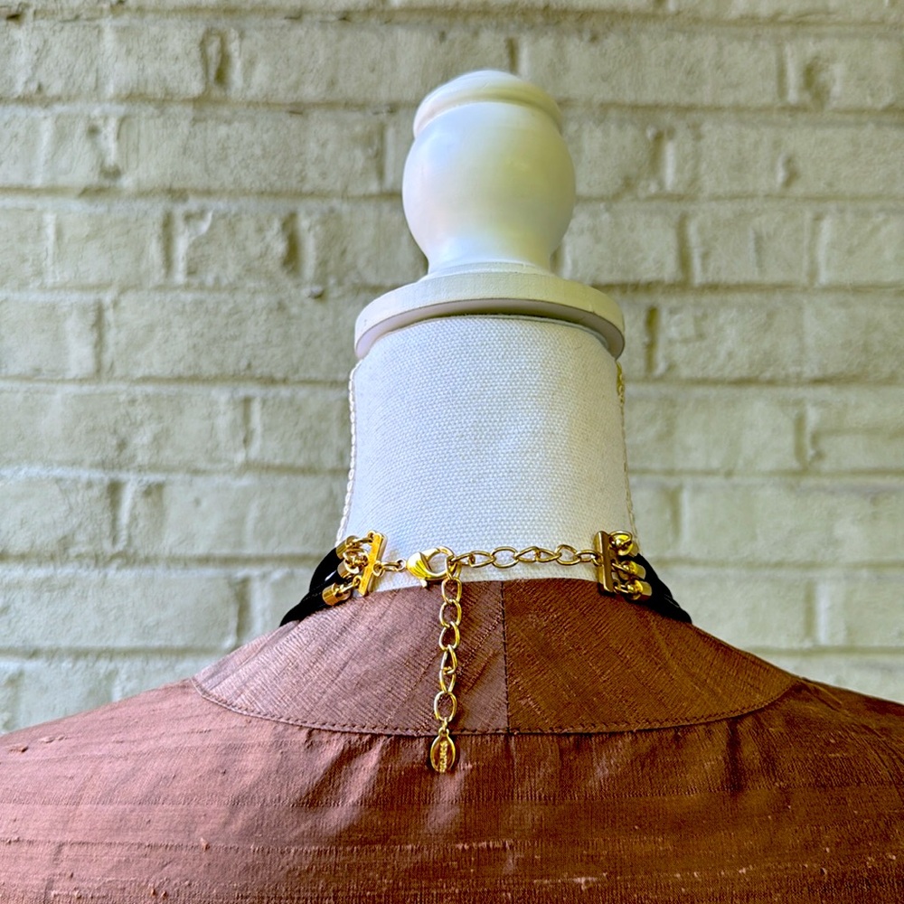 Elegant Brown Silk Sleeveless Wrap Top - Picture 6 of 6